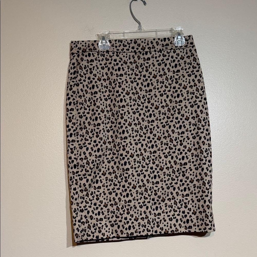 J. Crew Animal Print Pencil Skirt in Tan and Black